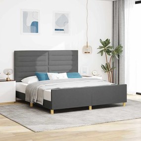 Cama vidaXL Cinza Escuro 180x200 cm Tecido