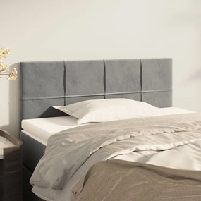 346012 vidaXL Cabeceira de cama veludo 80x5x78/88 cm cinzento-claro