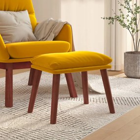 vidaXL Apoio de pés 45x29,5x35 cm veludo amarelo mostarda