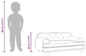 Sofá infantil 70x45x30 cm veludo cor creme