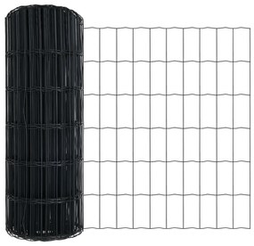 Cerca Europeia com 13 postas 0.6x25 m aço galvanizado cinza