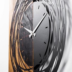 Relógio de Parede Decorativo Mas-039 – Nogueira Clara e Preto – 58 x 3