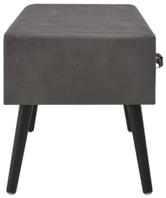 Mesa de centro 80x40x46 cm couro artificial cinzento