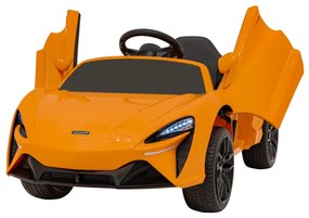 Carro elétrico para Crianças 12V 4x4 Mclaren Artura Rodas de EVA, Assento de couro Laranja