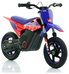 Mini moto elétrica para crianças Minicross electrica RFN Warrior SX-E250 Supermotard 250W 12/12" Até 25Km/hora cm limitador Azul/Vermelho