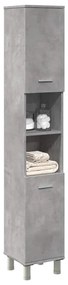 Armário de casa de banho 30x30x179 cm contrap. cinzento cimento