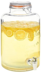 vidaXL Dispensador de água XXL com torneira transparente 8 L vidro