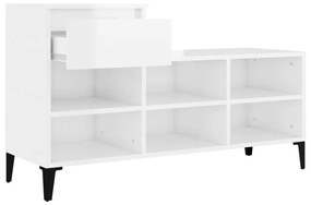 Sapateira 102x36x60 cm derivados de madeira branco brilhante
