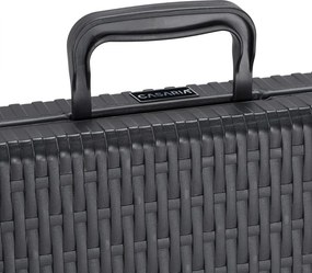 Mesa de jardim dobrável com aspecto de rattan 180 x 75 x 73 cm Preto