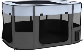 PawHut Cercado para animais de estimação, dobrável, com bolsa de armazenamento, para filhotes e gatinhos, interior e exterior, cinza | Aosom Portugal