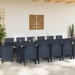 Conjunto de Jantar para Jardim 15 pcs Antracite Largo