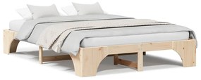 Estrutura de Cama 160x200 cm em Madeira de Pinheiro Maciça