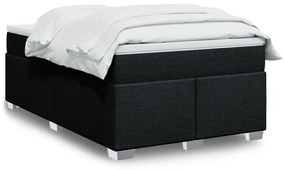 Cama boxspring com colchão 120x190 cm tecido preto