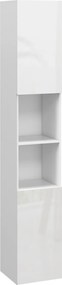 Coluna para casa de banho 30 x 30 x 181,5 cm com 2 portas e prateleiras ajustáveis, branco