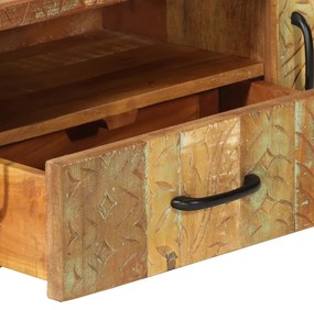 Móvel TV esculpido à mão 120x30x40cm madeira recuperada maciça