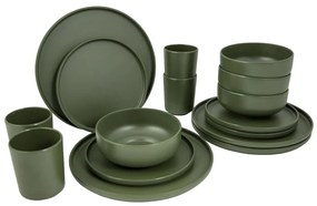 441568 Bo-Camp Louça de mesa 16 pcs Patom melamina verde