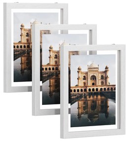 Conjunto de 3 porta-retratos SONGMICS, comporta 4 x 6 polegadas (4 x 6 polegadas), 5 x 7 polegadas (5 x 7 polegadas), 6 x 8 polegadas (8 x 10 polegadas) x 10 P. Branco RPF380W01
