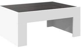 Mesa de centro luzes LED Infinity 70x50x30 cm branco