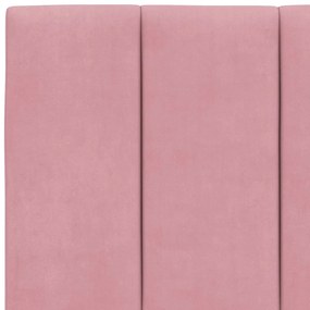 Cama com colchão 160x200 cm veludo rosa
