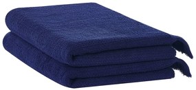 Conjunto de 2 toalhas em algodão azul marinho ATIU Beliani