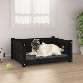 Cama para cães 65,5x50,5x28 cm madeira de pinho maciça preto