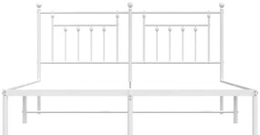 Estrutura de cama com cabeceira 183x213 cm metal branco