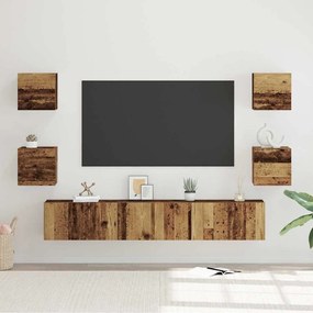 Conjunto de móvel de TV 7 pcs Madeira antiga 60 x 30 x 30 cm
