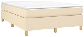 Estrutura de cama sem colchão 140x190 cm tecido cor creme