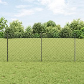 Cerca de Fio Chain Link com 44 Posts U Cinza 1x25 m Aço
