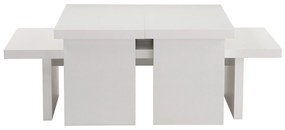 Mesa de Centro "Sanctuary" – Branco, 110x45x41,5 cm, Design Acolhedor