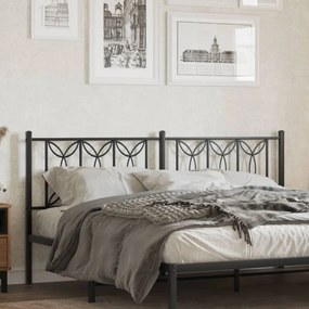 vidaXL Cabeceira de cama 180 cm metal preto