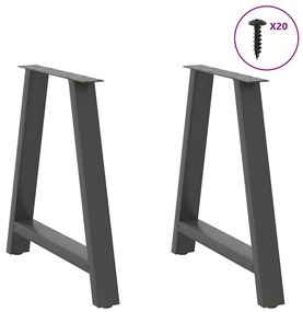 Pés para mesa de jantar em formato A, 2 peças, antracite, 70x(72-73) c