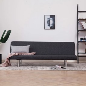 vidaXL Sofá-cama poliéster cinzento escuro