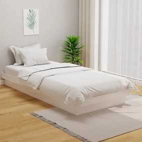 Estrutura de cama 100x200 cm madeira maciça branco