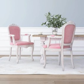 Cadeiras de jantar 2 pcs 62x59,5x100,5 cm veludo rosa
