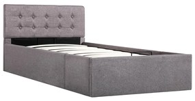 Cama hidráulica c/ arrumação 90x200cm tecido cinza-acastanhado