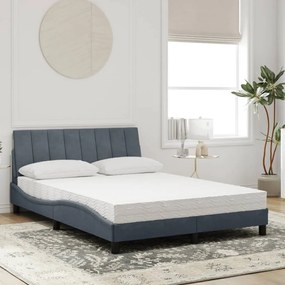 Cama com colchão 140x190 cm veludo cinzento-escuro