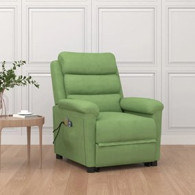 vidaXL Poltrona elevatória de massagens veludo verde-claro