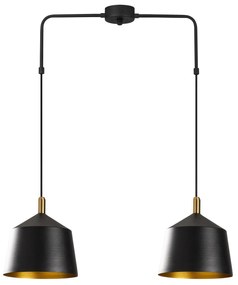 Candeeiro Suspenso Saglam – Preto e Dourado – 70 x 70 cm