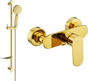 Mexen Milo Torneira de chuveiro DF40 com conjunto de chuveiro, dourada - 7134R40-50
