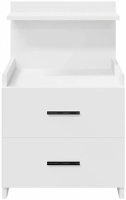 Mesa de cabeceira com 2 gavetas 40x36,5x62 cm branco