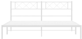 Estrutura de cama com cabeceira 160x200 cm metal branco