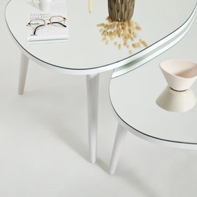 Conjunto de Mesas de Apoio Gusto – Branco – 75x38x55 cm e 75x41x55 cm