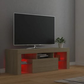 Móvel de TV com luzes LED 120x35x40 cm carvalho sonoma