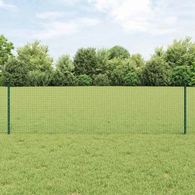 vidaXL Cerca de Fio Soldado com 5 Postes em U Verde 0.6x10 m de Aço