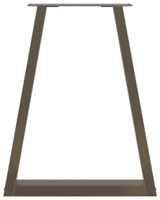 Pés para mesa de jantar em formato de V, 2 peças, aço natural, 50x(72-