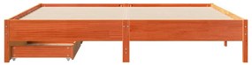 Cama sem colchão 200x200 cm pinho maciço castanho-mel