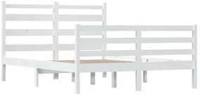 Estrutura de cama 140x200 cm pinho maciço branco