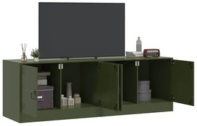 Móveis de TV 2 pcs 67x39x44 cm aço verde azeitona