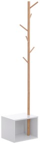 HOMCOM Cabide de Pé com Sapateira Pendurador  40x30x180cm